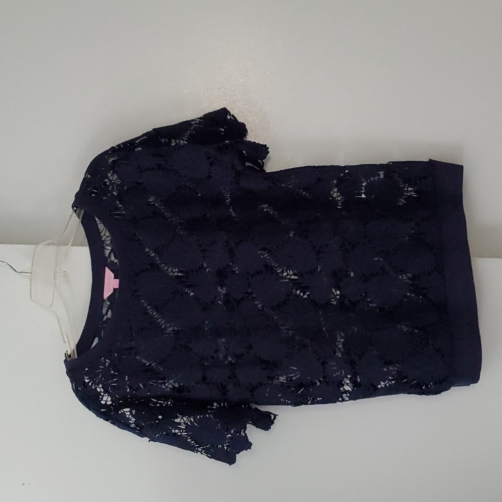 Lilly Pultizer Navy Blue lace top